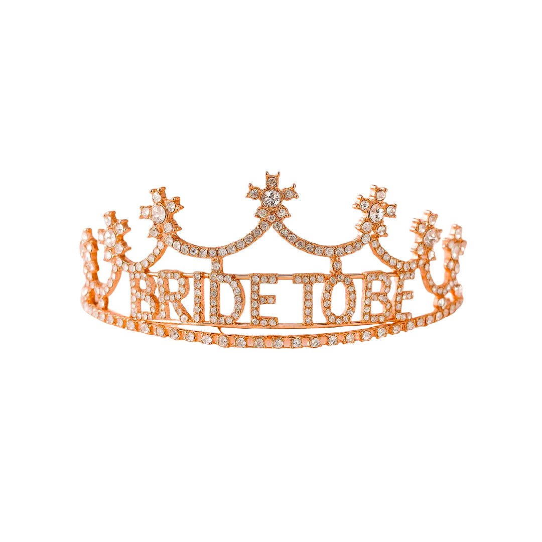 Bride To Be Silver Tiara with Rhinestones - 1PC