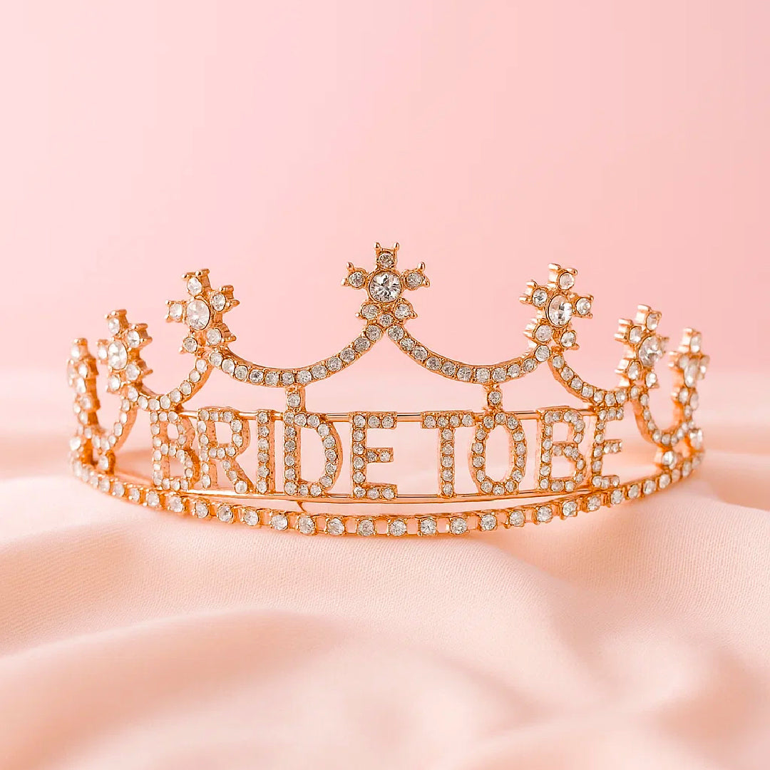 Bride To Be Silver Tiara with Rhinestones - 1PC