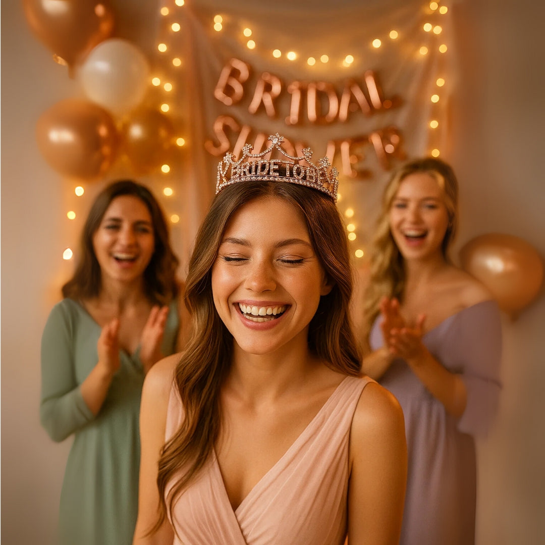 Bride To Be Silver Tiara with Rhinestones - 1PC