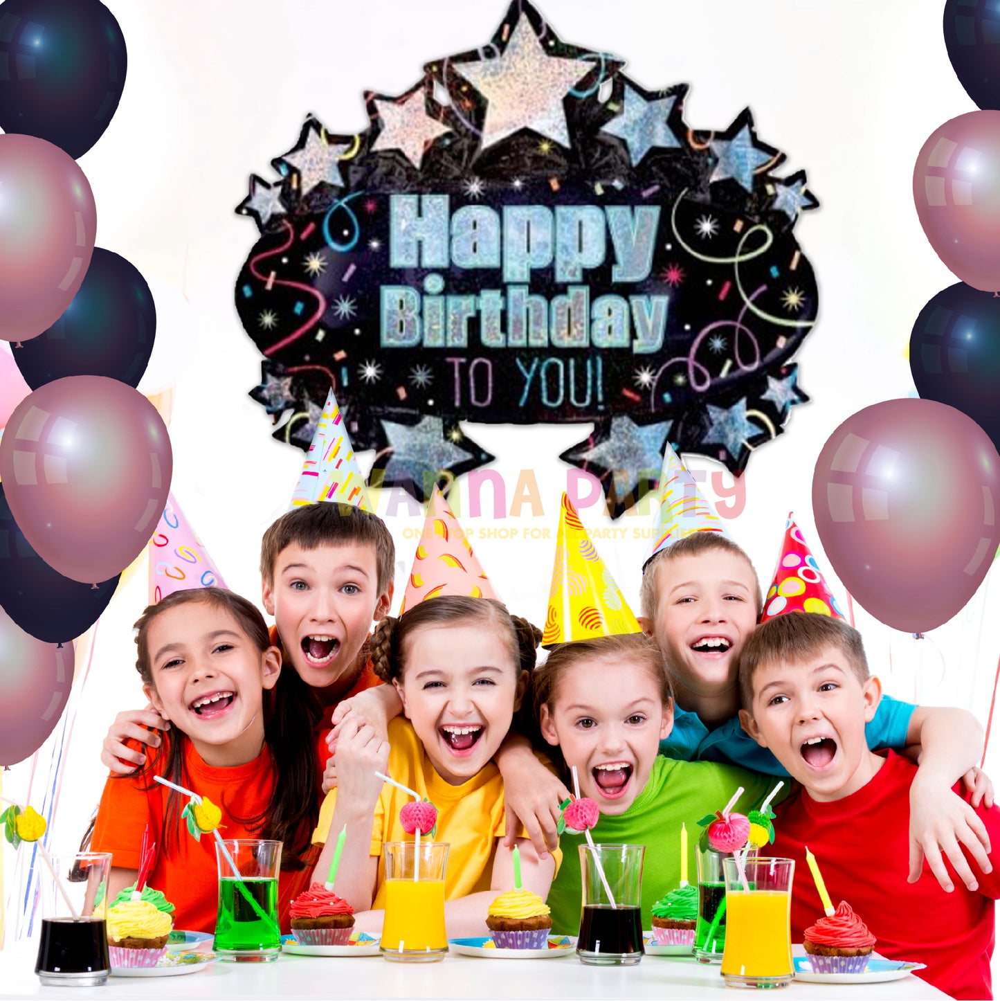 Happy Birthday Blue Marquee Foil Balloon - Helium Quality - 31 inches - 1PC