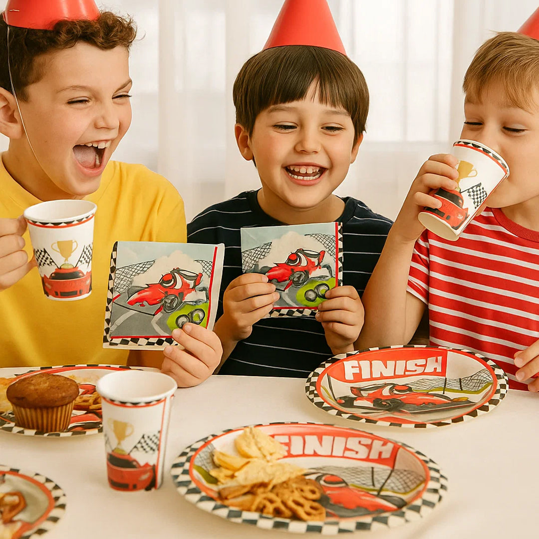 Cars Theme Party Tableware Set w/ Plates, Cups & Napkins - 40PC