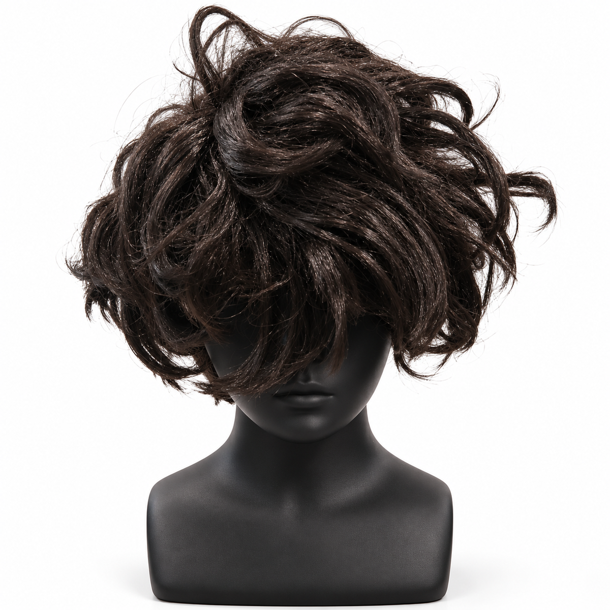 Black Short Curly Wig | Fancy Dress Hair Wig for Halloween, Cosplay, Retro Theme Parties & Costume Events