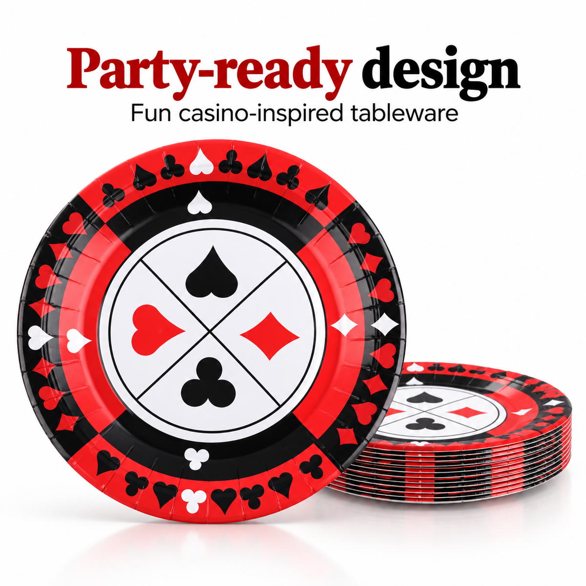Casino Theme Party Paper Plates 9 inch - 10PC