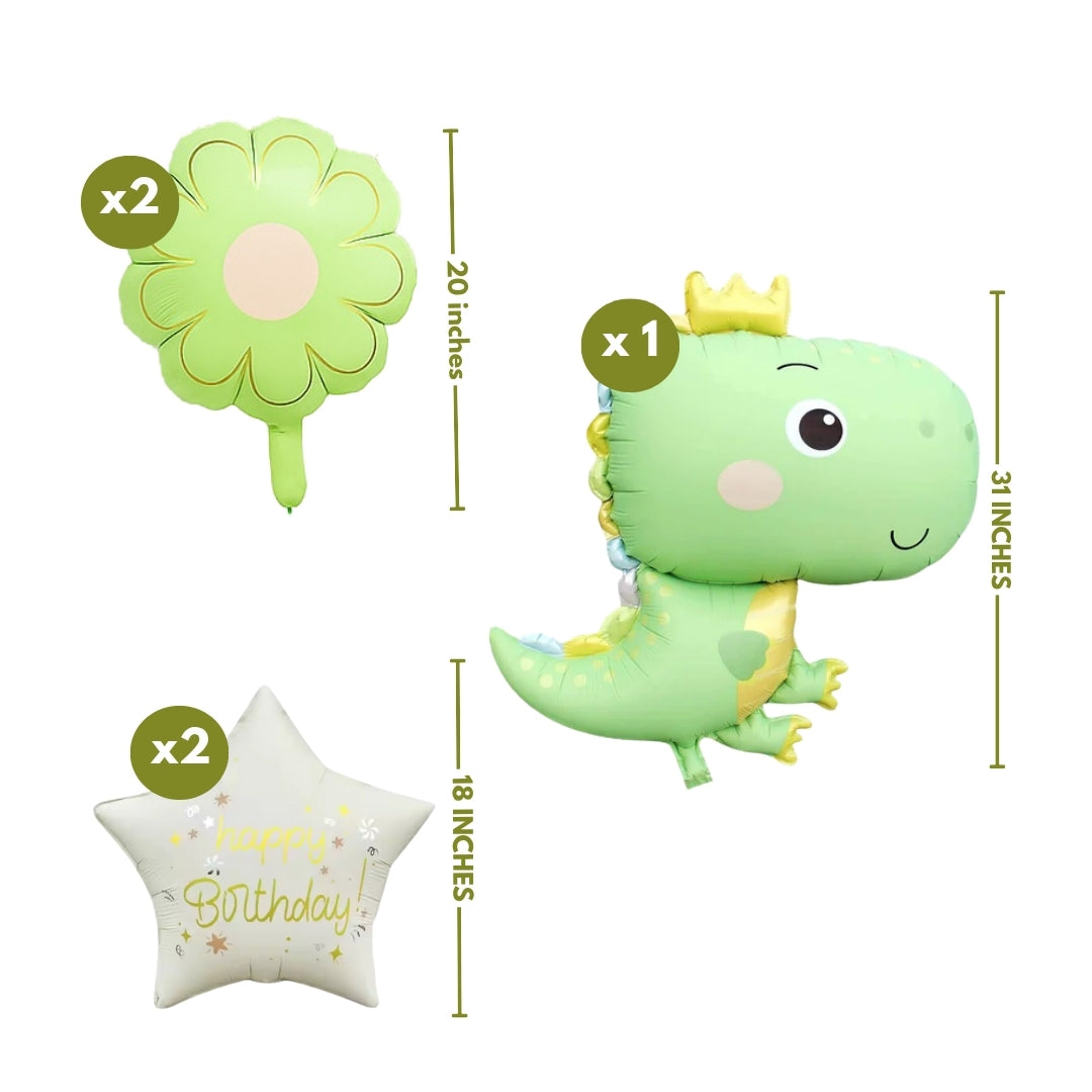 Dinosaur Balloon Set Pastel Green - 5PC