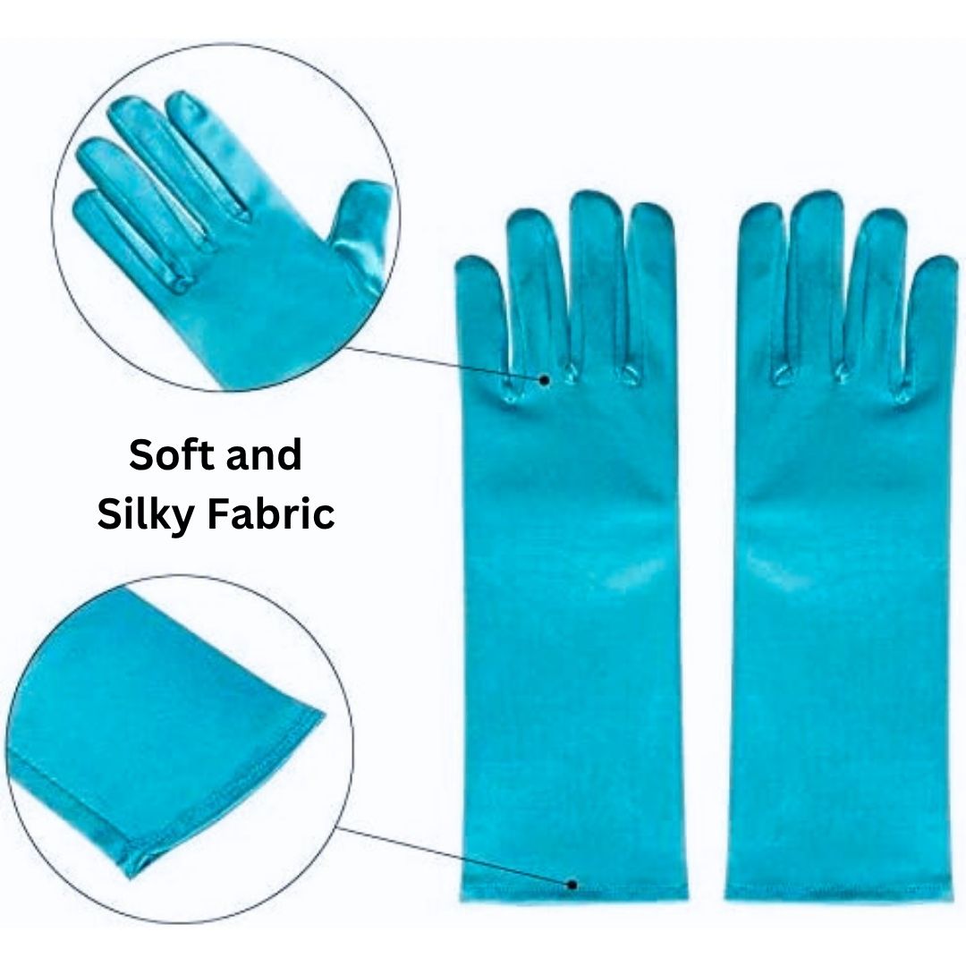 Frozen Gloves, Tiara, Wand, Necklace, Earrings Set - 5PC