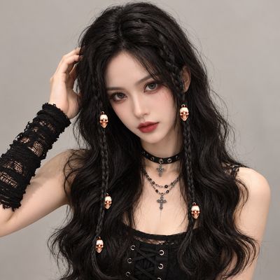 Long Black Witch Wig for Halloween | Spooky Fancy Dress Hair Wig for Witch Costumes, Cosplay & Theme Parties