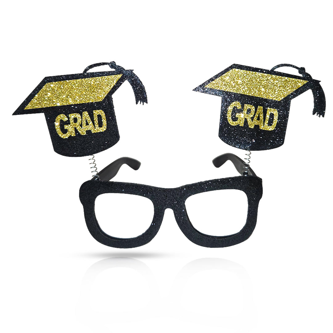Graduation Black & Gold Sunglass with Shimmer - 1PC