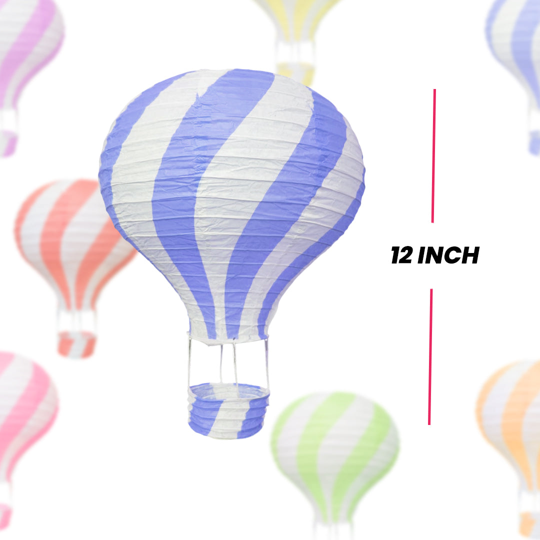 Assorted Color Paper Lantern Parachute/Hot Air Baloon for Hanging Decor - 5PC