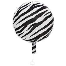 Happy Birthday Pink & Black Zebra Stripes Balloon