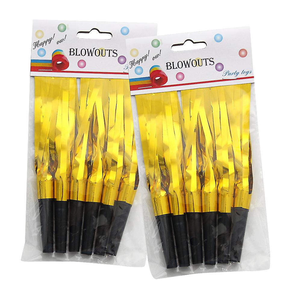Foil Golden & Black Blowouts - 6 PC
