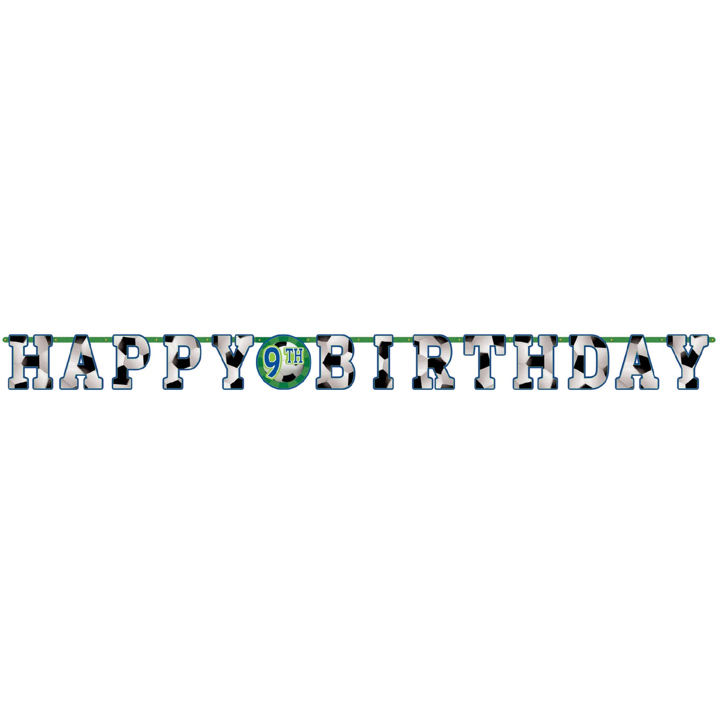 Soccer/Football Theme Birthday Letter Banner Jumbo - 10FT - 1PC