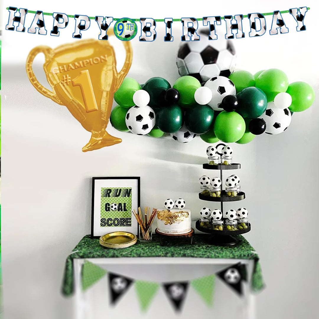Soccer/Football Theme Birthday Letter Banner Jumbo - 10FT - 1PC