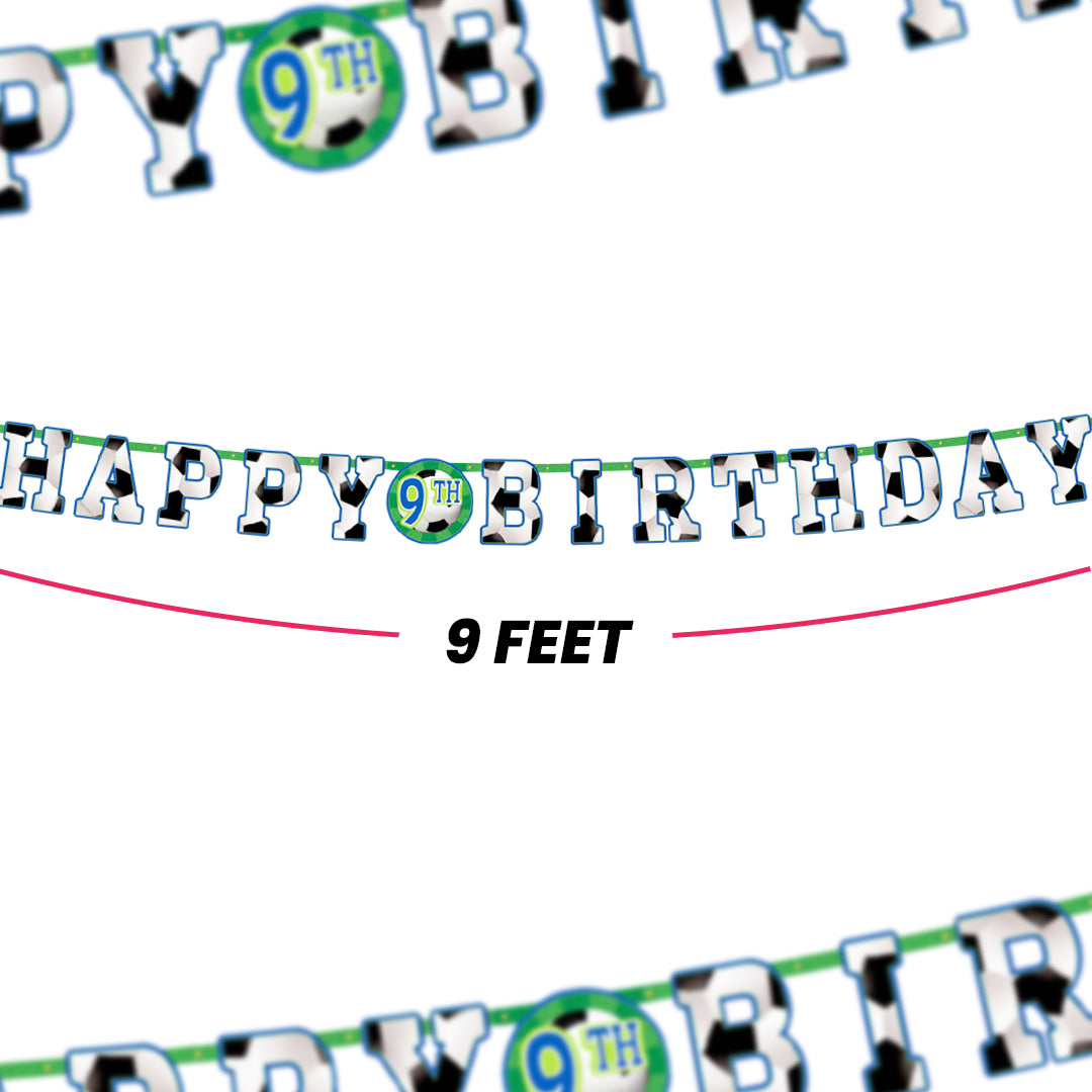Soccer/Football Theme Birthday Letter Banner Jumbo - 10FT - 1PC