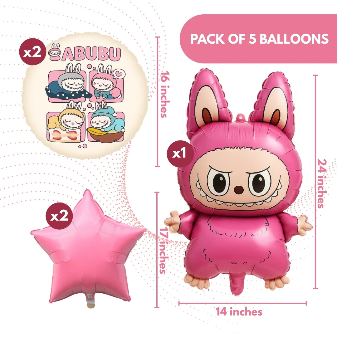 Labubu Foil Balloons - Set Of 5