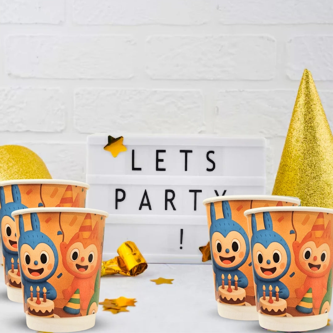 Labubu Theme Party Paper Cups - 350ML - 8 PC