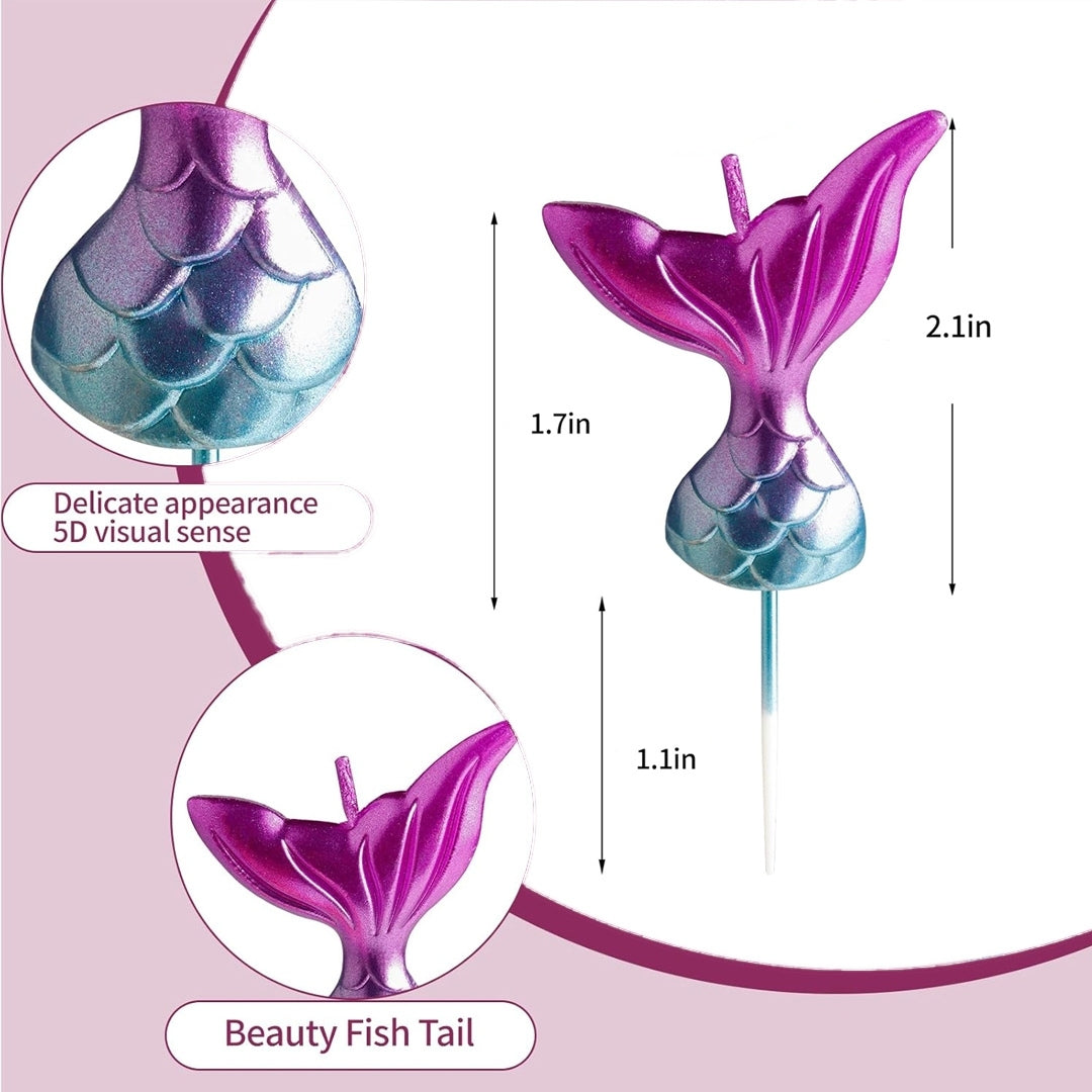 Mermaid Tail Shaped Glitter Candle - 3PC