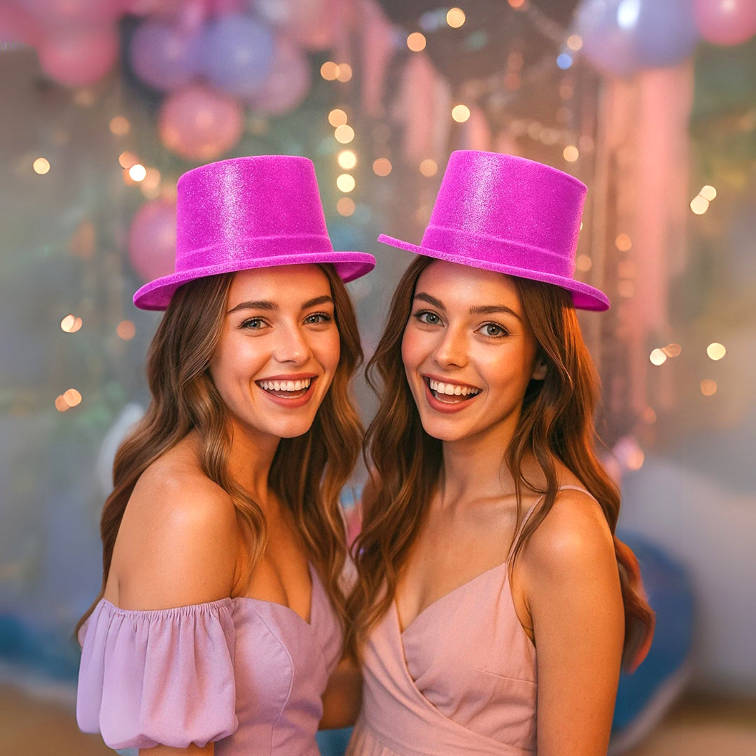 Neon Purple Glitter Hat for Adults - 1PC