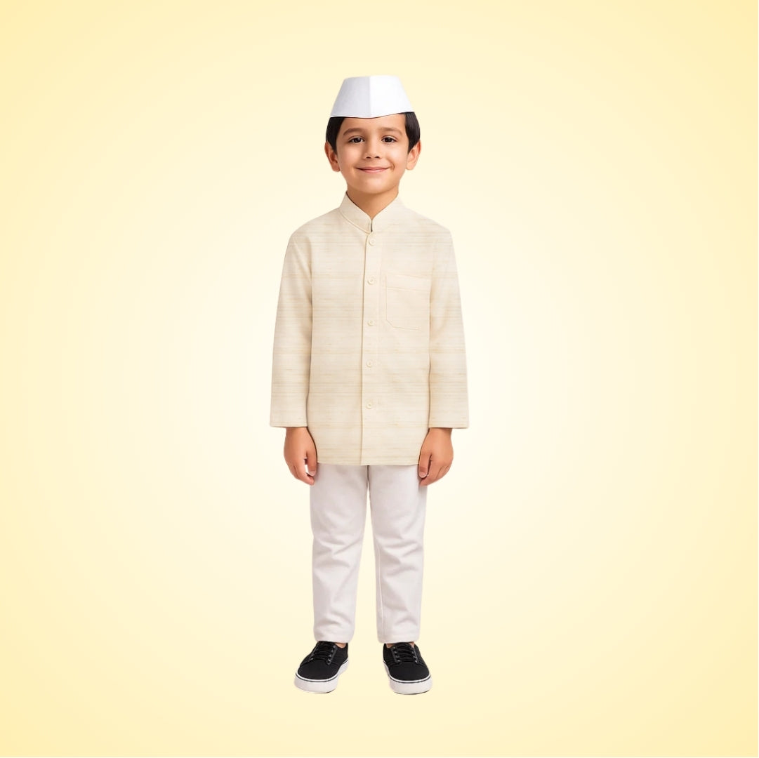 Neta Ji Politician Costume for Fancy Dress - Size Small - Age 3 to 5