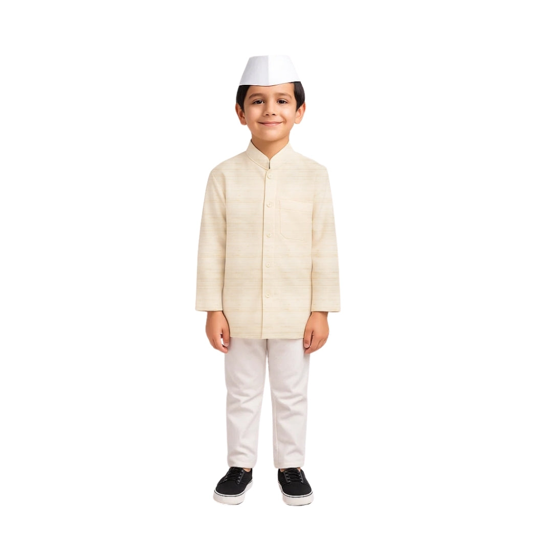 Neta Ji Politician Costume for Fancy Dress - Size Small - Age 3 to 5