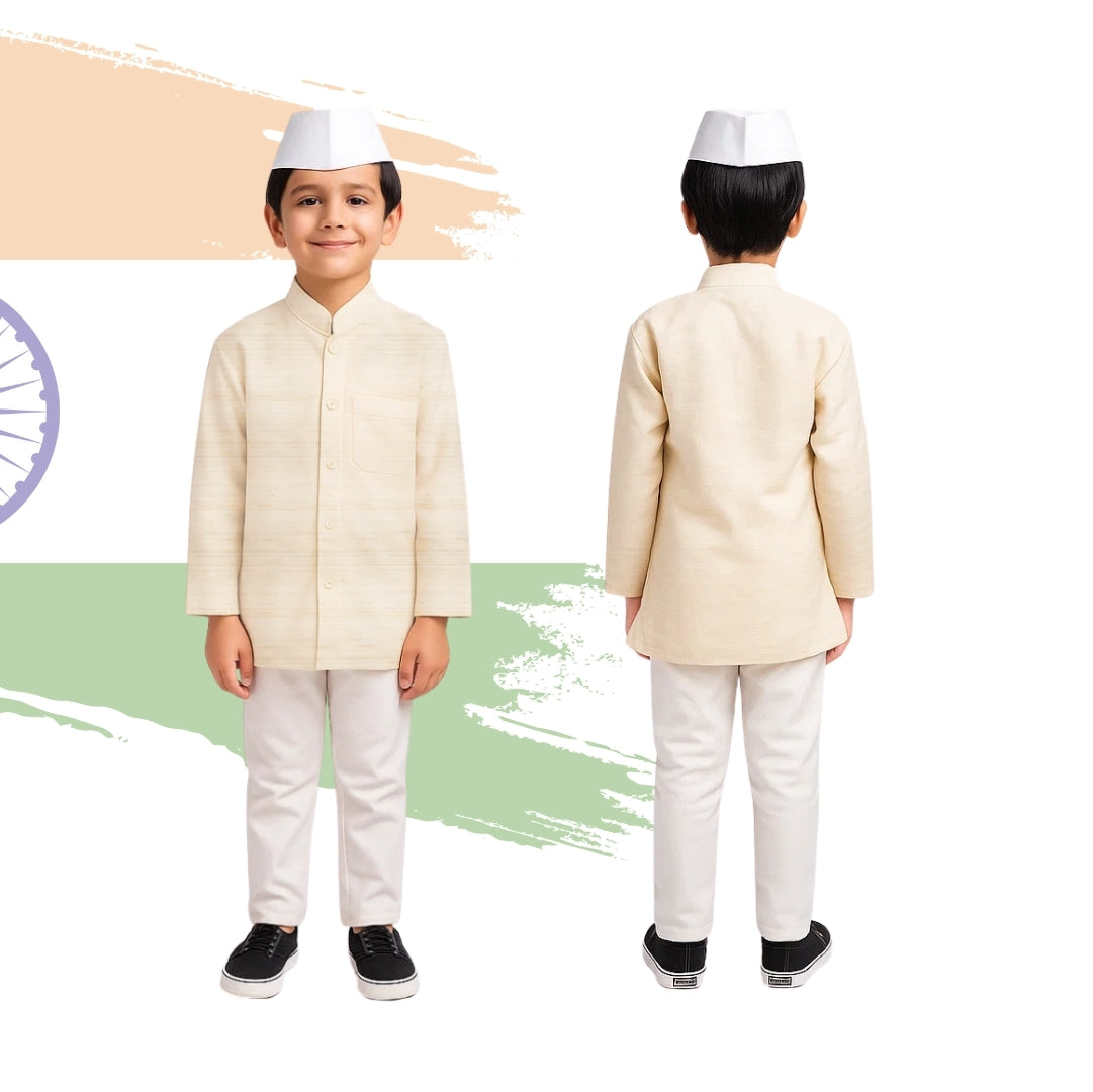 Neta Ji Politician Costume for Fancy Dress - Size Small - Age 3 to 5