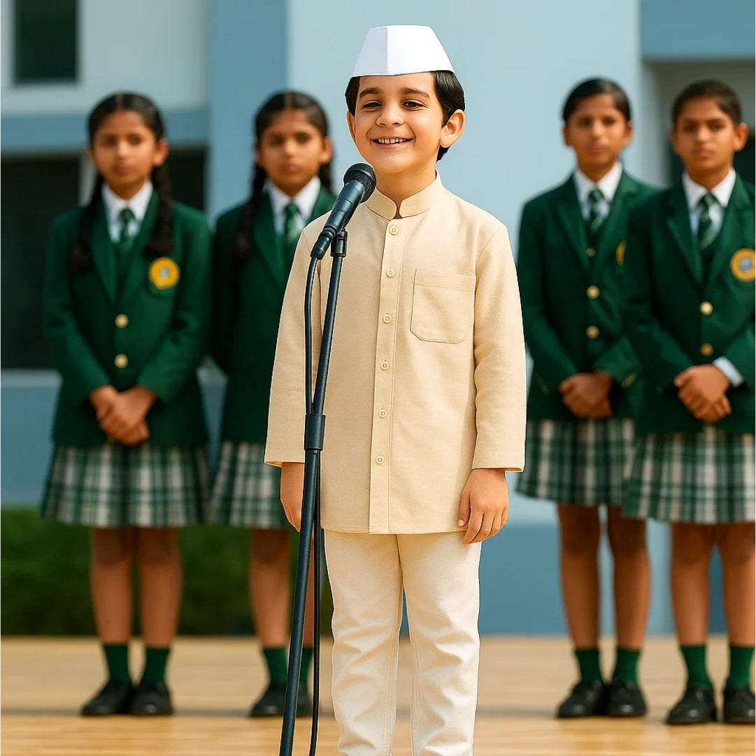 Neta Ji Politician Costume for Fancy Dress - Size Small - Age 3 to 5