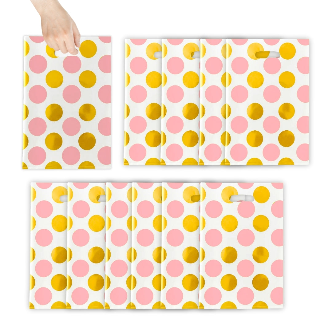 Pink Large Polka Dot Loot Bags Combo - 20PC