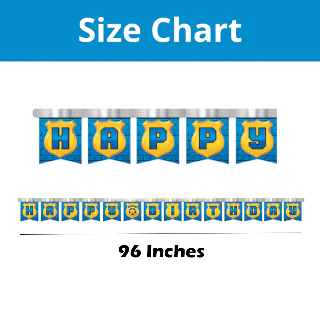 Police Party Birthday Banner - Over 8FT