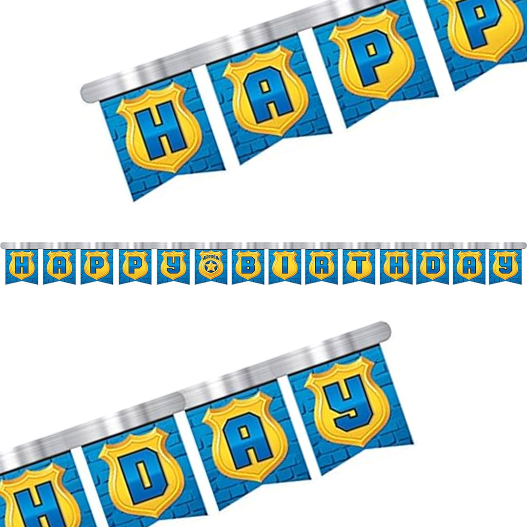 Police Party Birthday Banner - Over 8FT