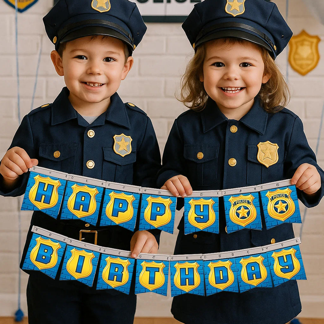Police Party Birthday Banner - Over 8FT