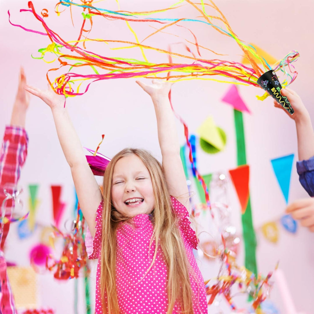 Pull String Colorful Party Streamers/Poppers Pocket Size - 1PC