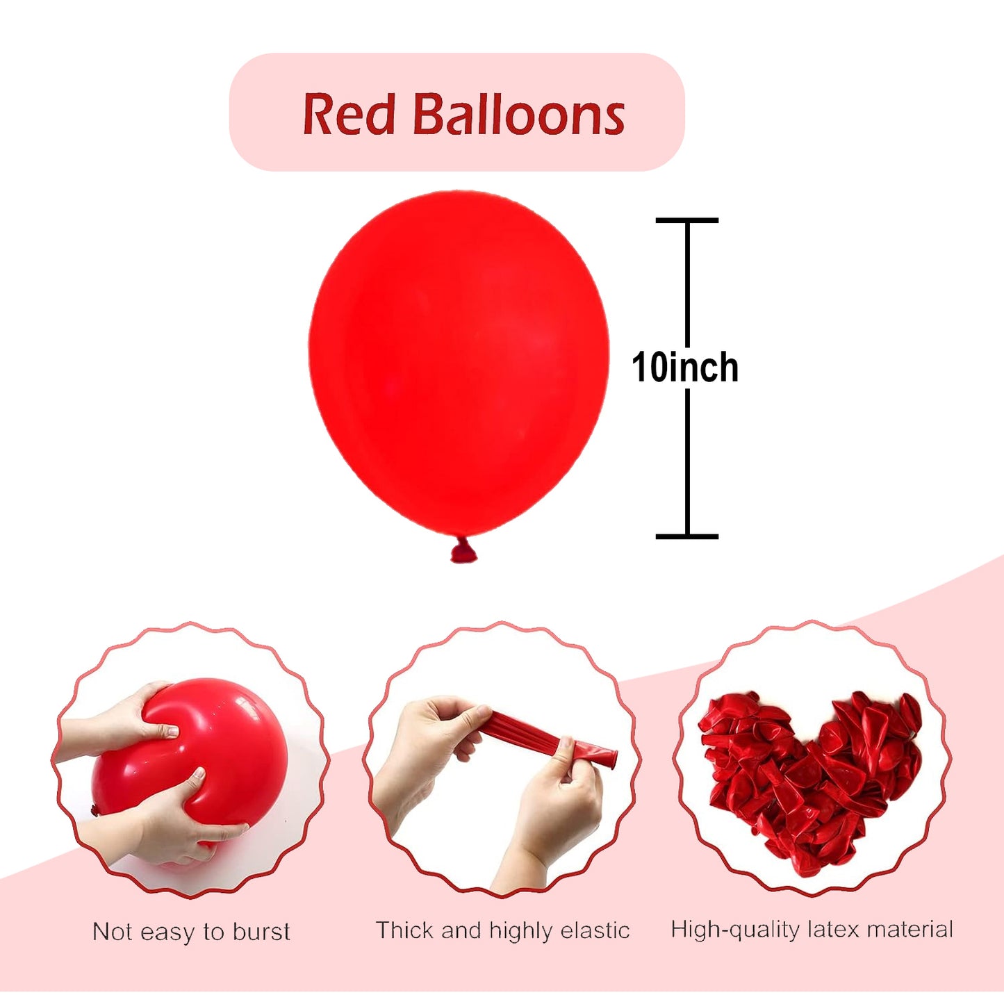 Red Latex/Rubber Balloons - 10 inches - 20PC