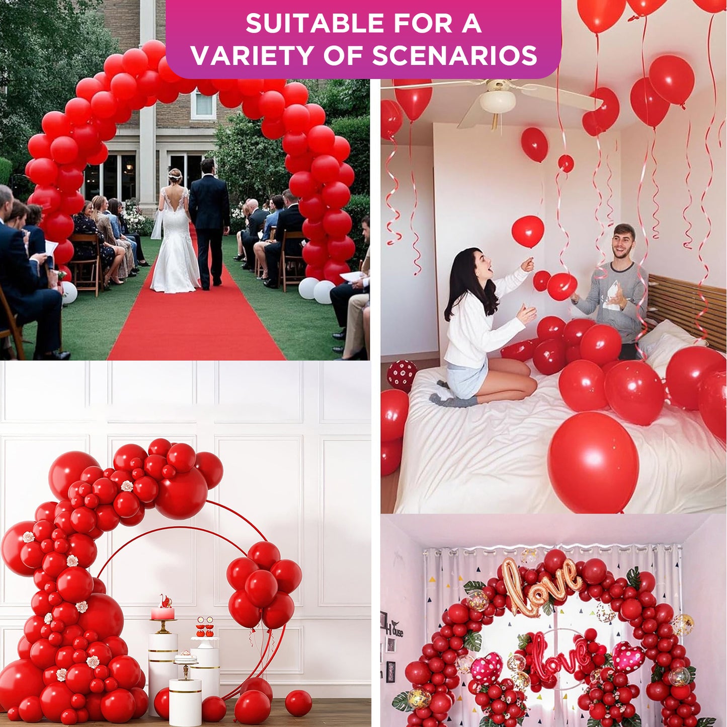 Red Latex/Rubber Balloons - 10 inches - 20PC