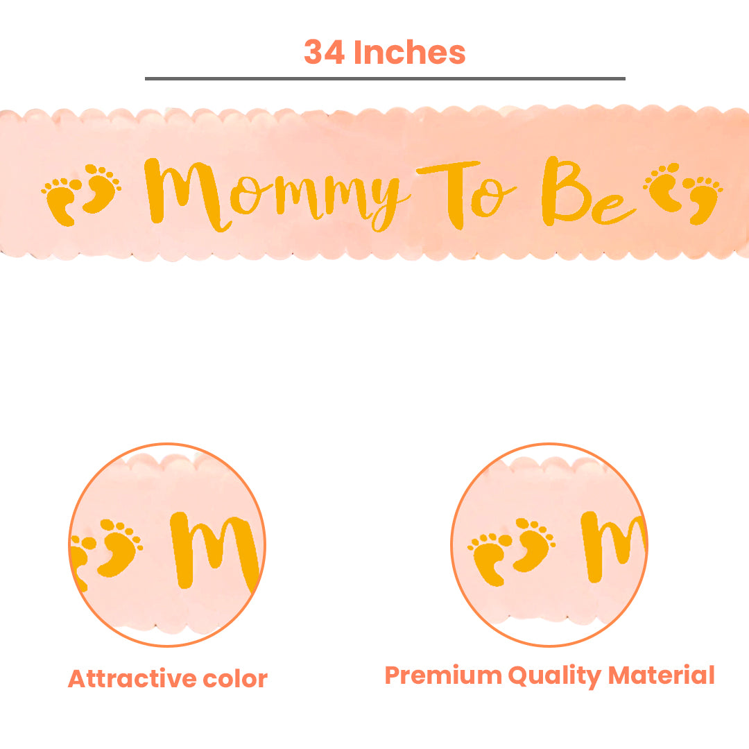 Rose Gold Tiara wth Mom To Be Sash Combo - 2PC