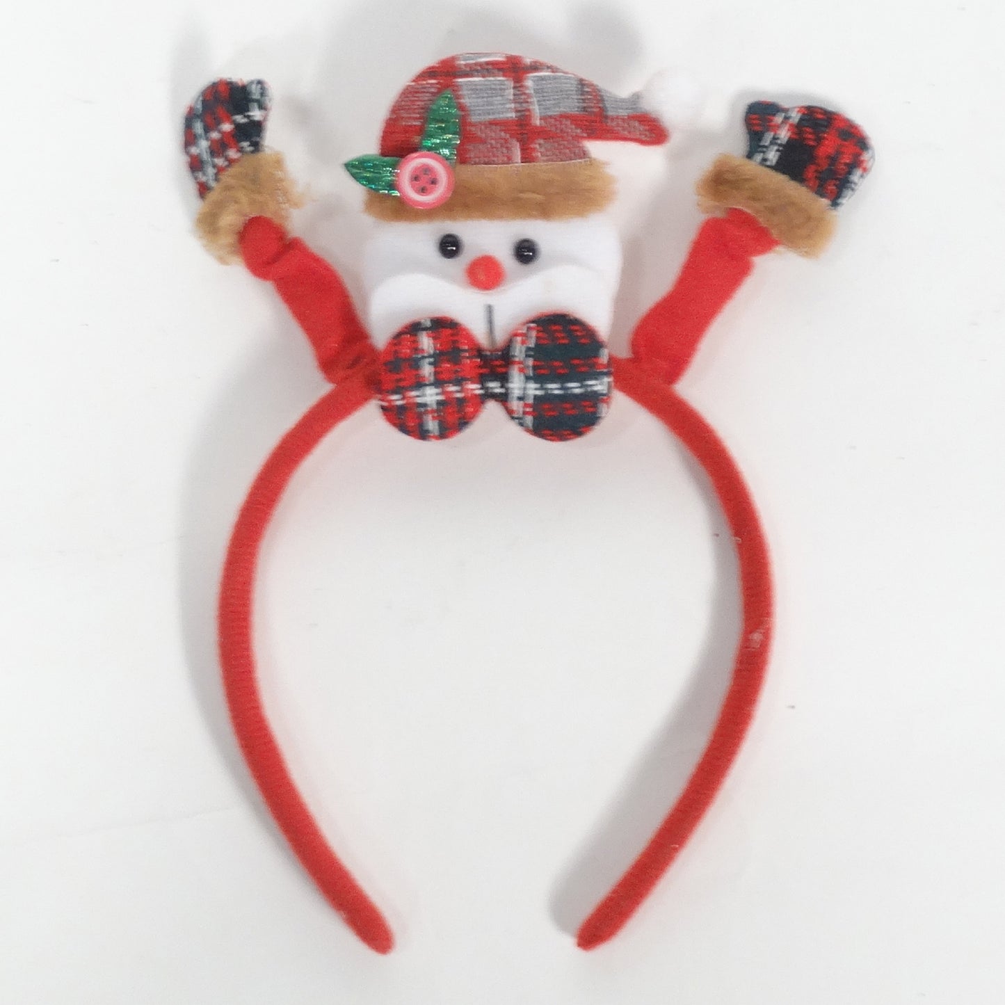 Waving Santa Claus with Gloves & Bow Headband