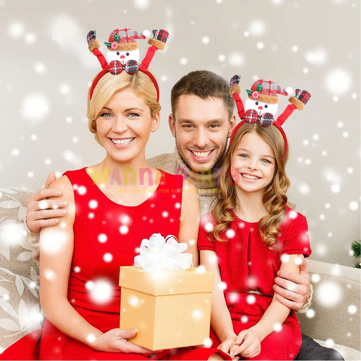 Waving Santa Claus with Gloves & Bow Headband