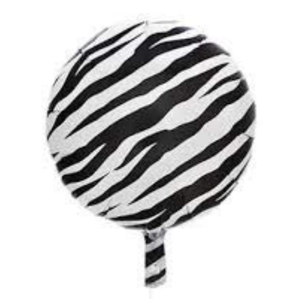 Happy Birthday Pink & Black Zebra Stripes Balloon - Helium Filled - 5PC