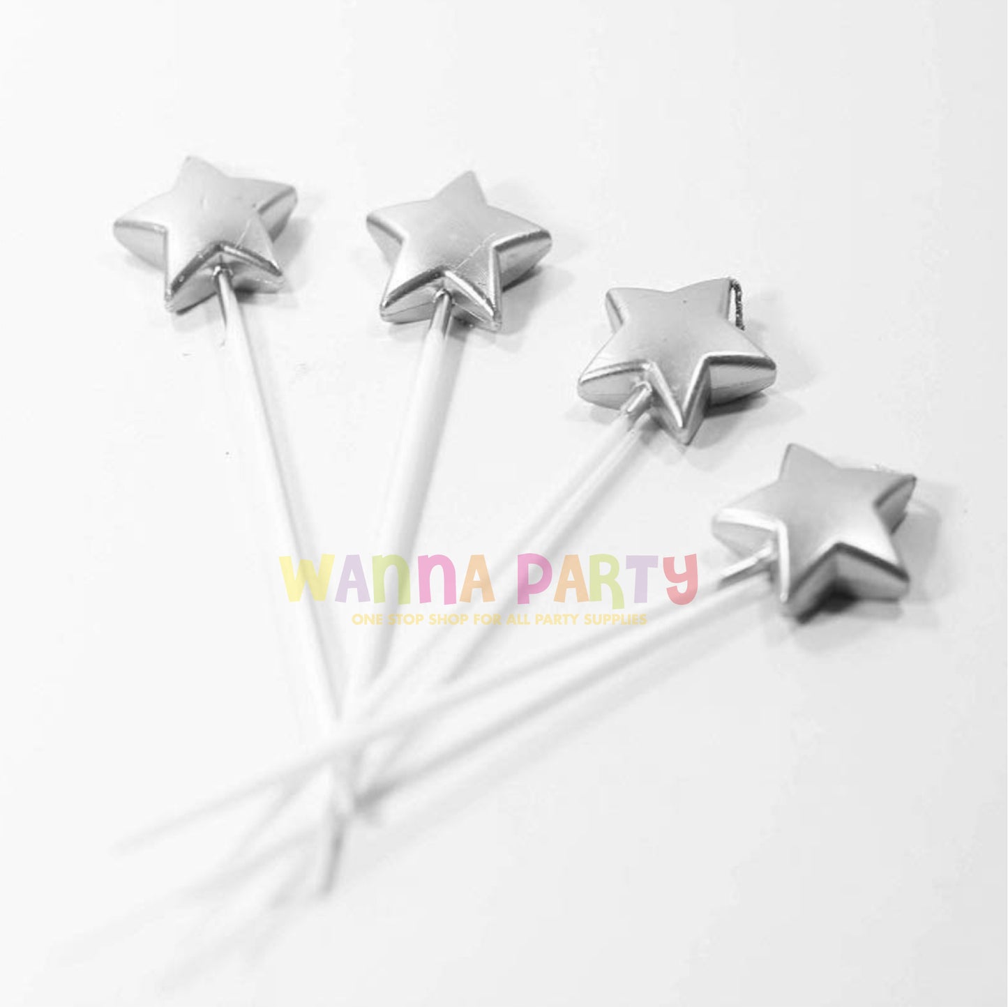 Silver Star Pick Candle - 5 PC