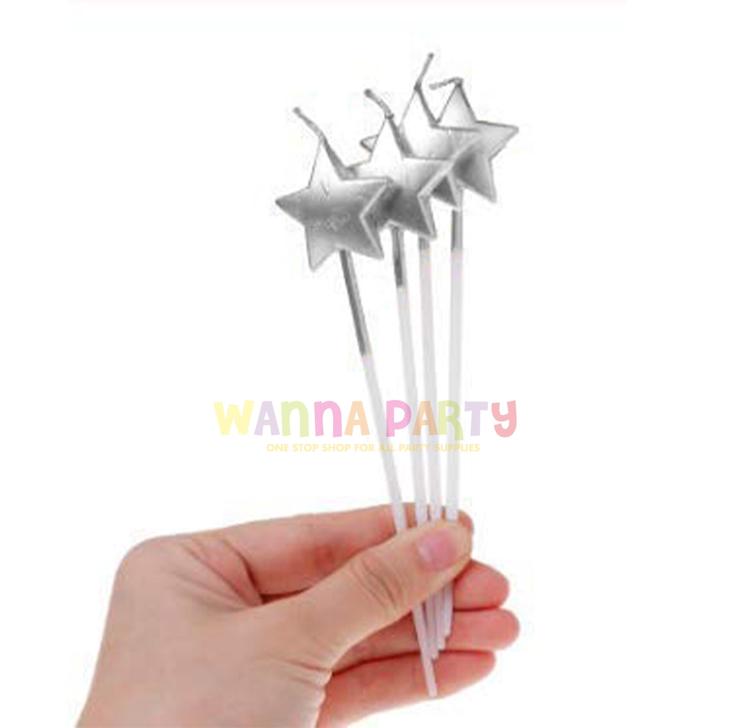 Silver Star Pick Candle - 5 PC