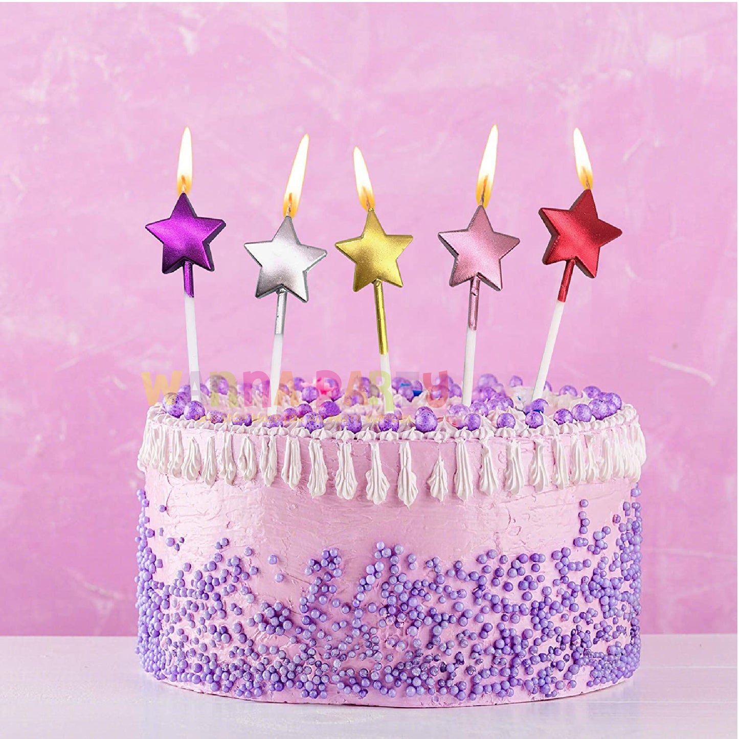 Silver Star Pick Candle - 5 PC
