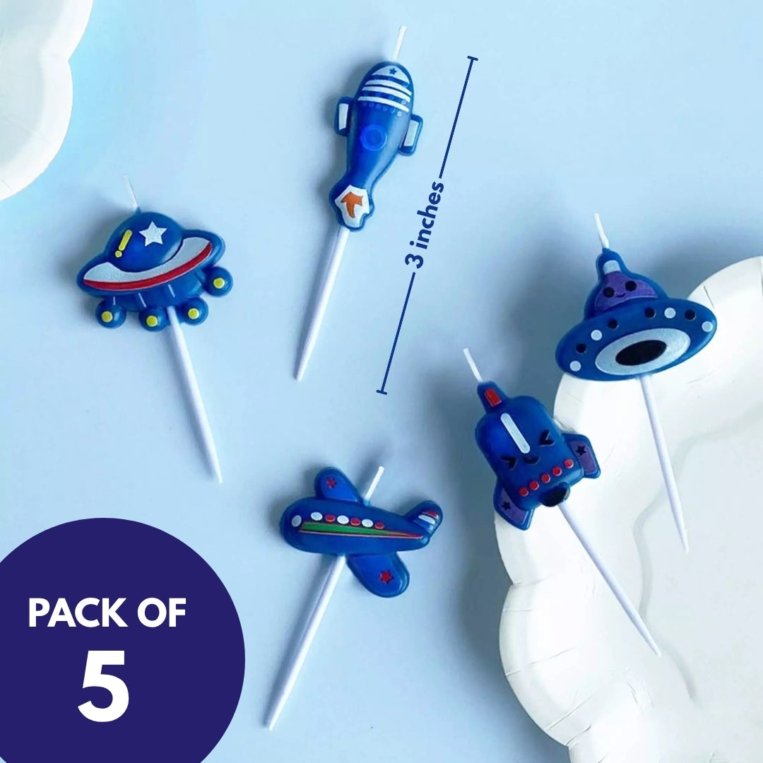 Space Theme Birthday Candle - 5PC
