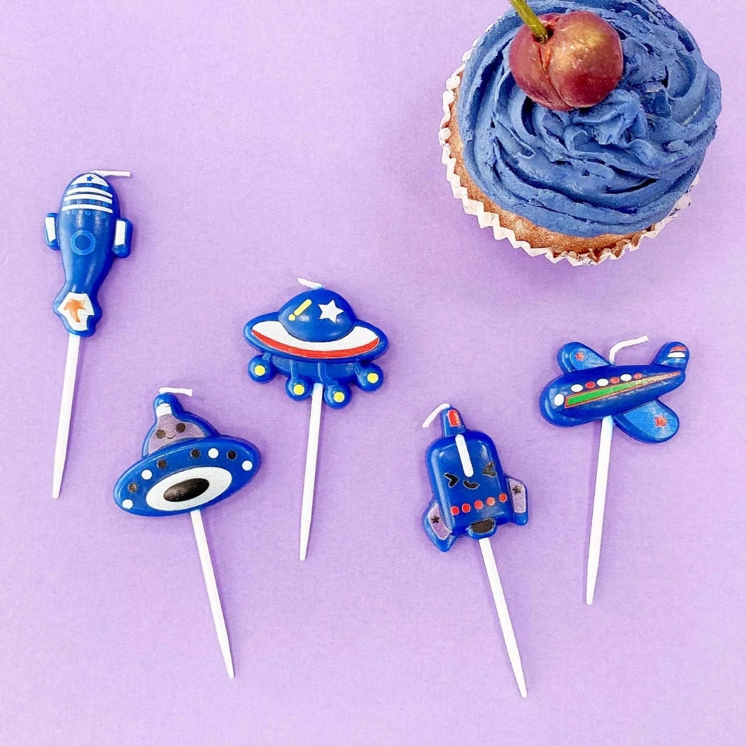 Space Theme Birthday Candle - 5PC