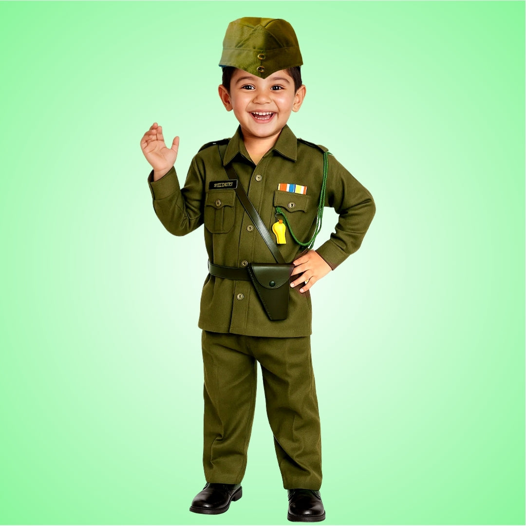 Subhash Chandra Bose Natiional Hero Costume - Size Large - Age 7 to 9