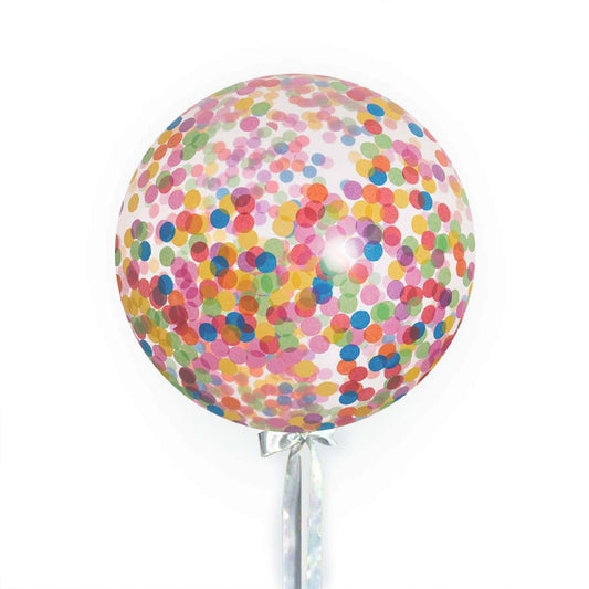 36" Transparent Balloon w/ Confetti & Tassle - 1PC