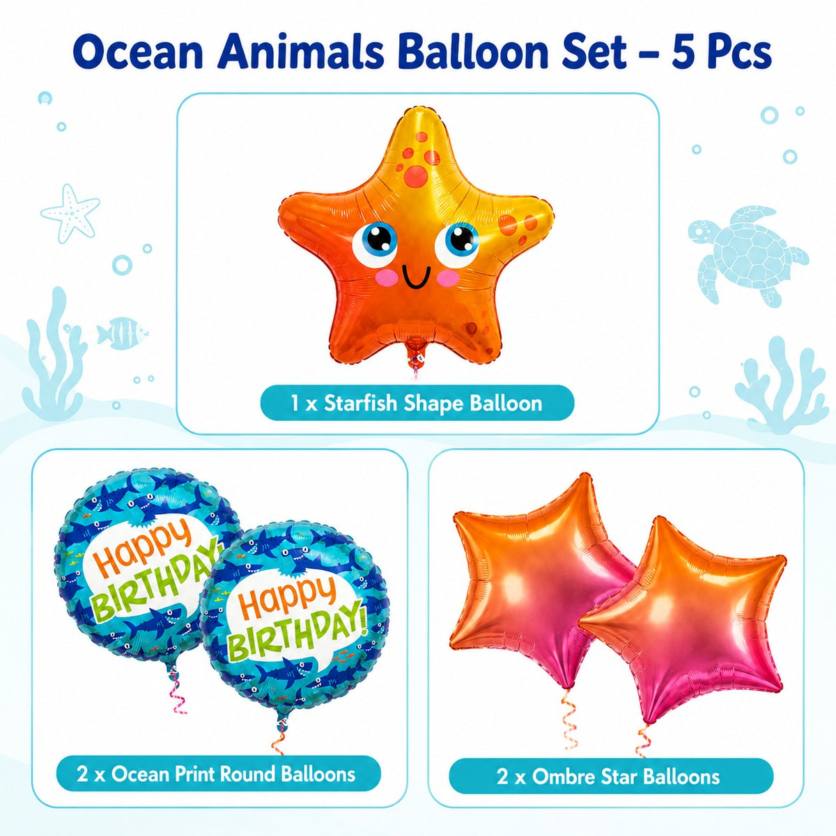 Ocean Animals Balloon Set of 5