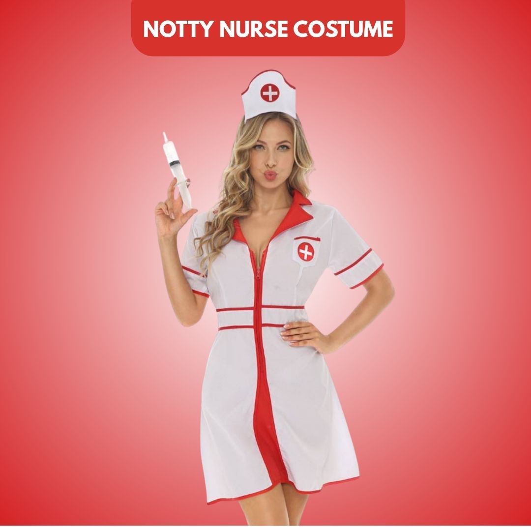 sexy dresses party nurse Notty Costume w/Headgear and Syringe for Adult bridal gifts White Graduation dress by Skirt /Train Type:3/4 Detachable Overskirt Train nyla_filter_size_37
