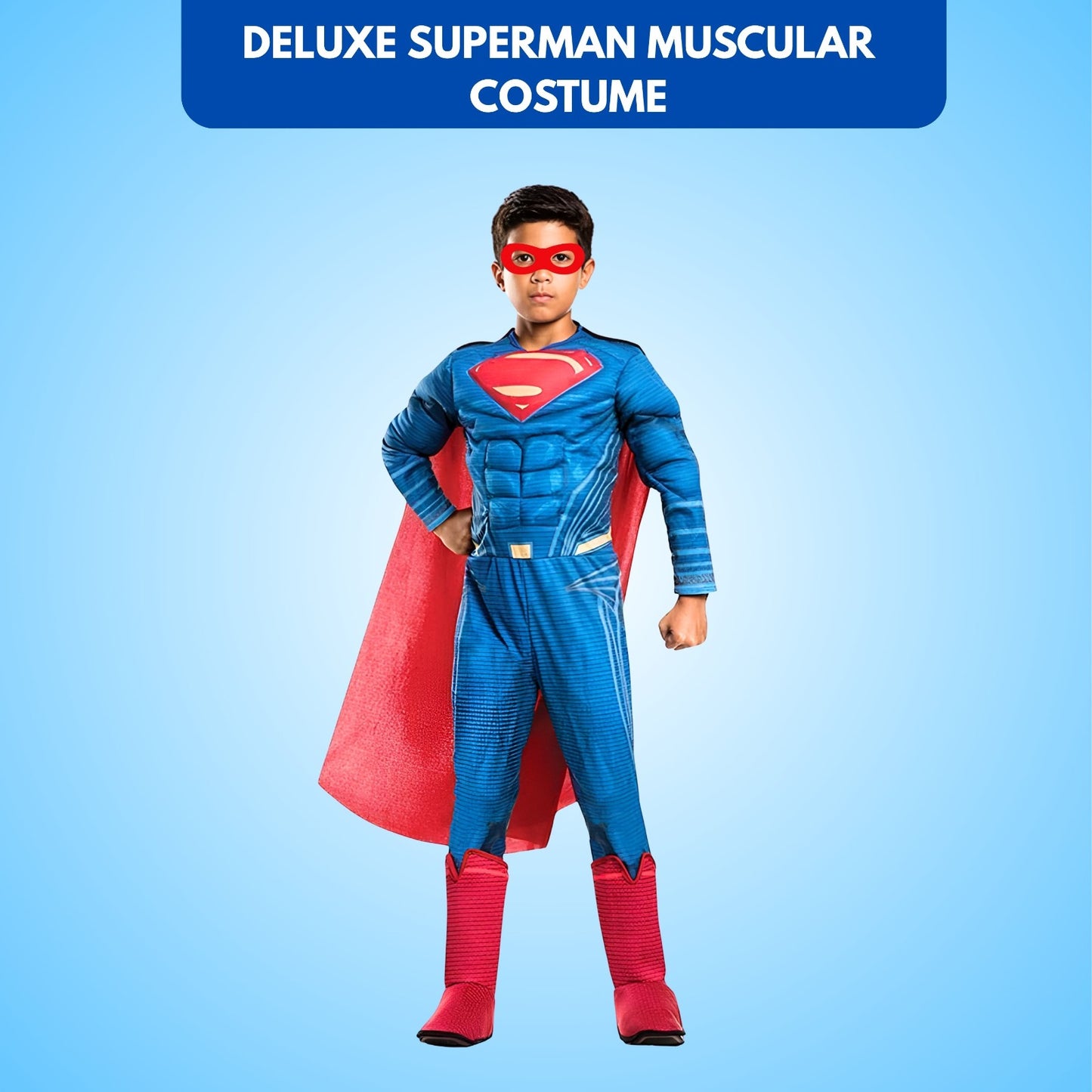 Deluxe Superman Muscular Costume w/Cape and Mask for Kids