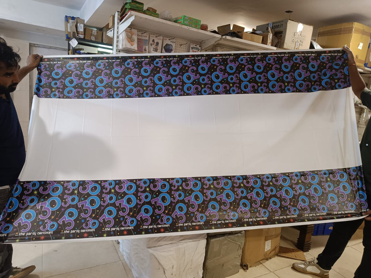 30th Birthday Plastic Tablecover "Party Continues" - 54" x 102" - 1PC - Wanna Party - packaging
