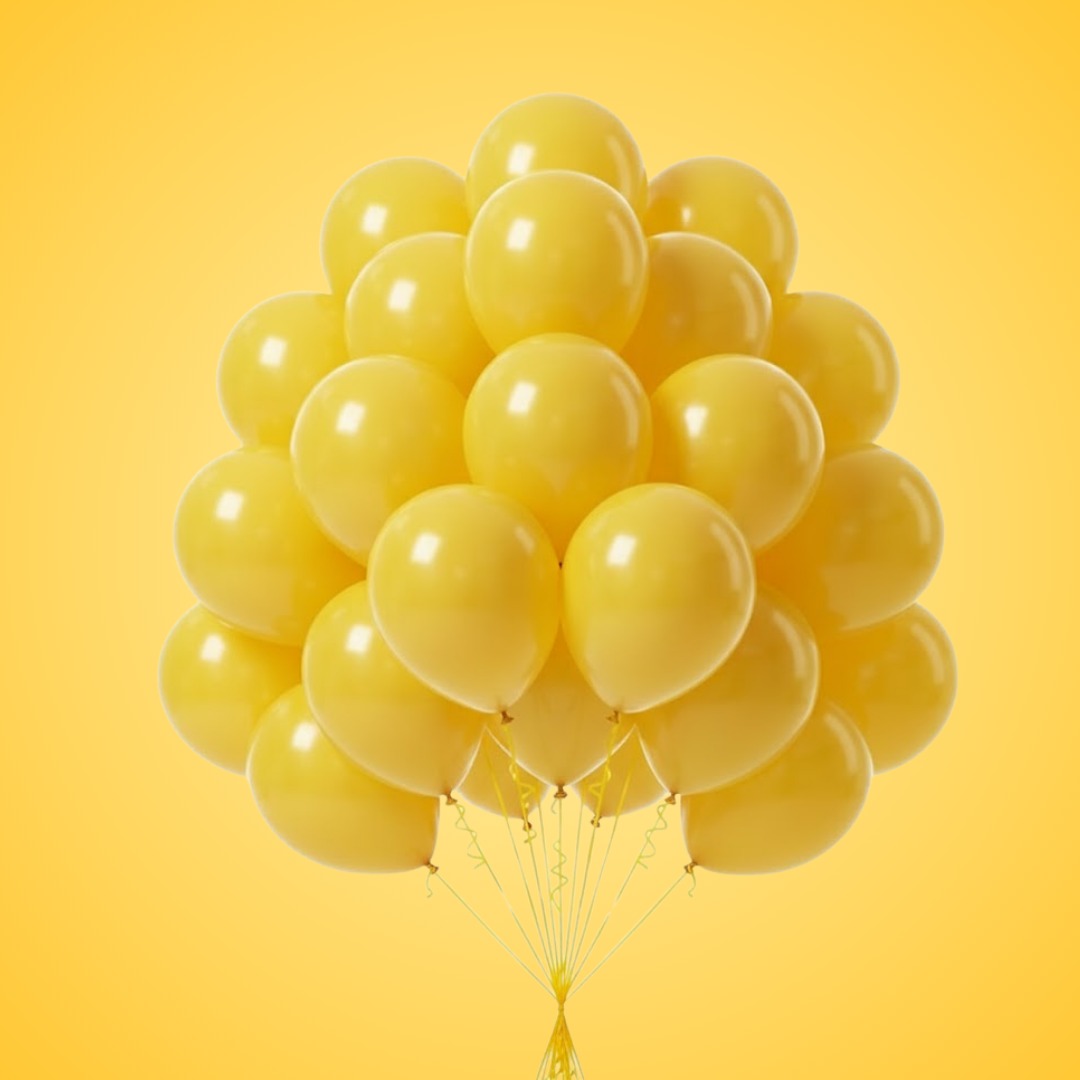 Yellow Latex Balloons 10" - 20PC