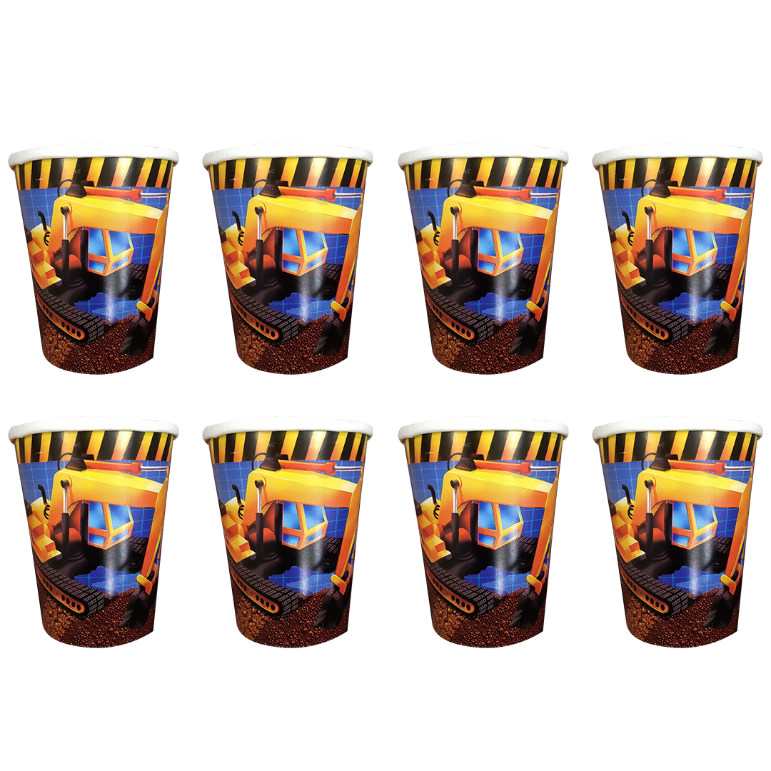 Underconstruction Theme Party Paper Cups - 350ML - 8PC