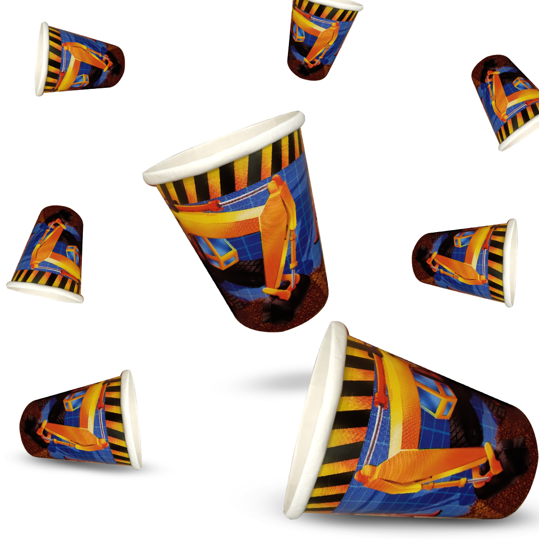 Underconstruction Theme Party Paper Cups - 350ML - 8PC